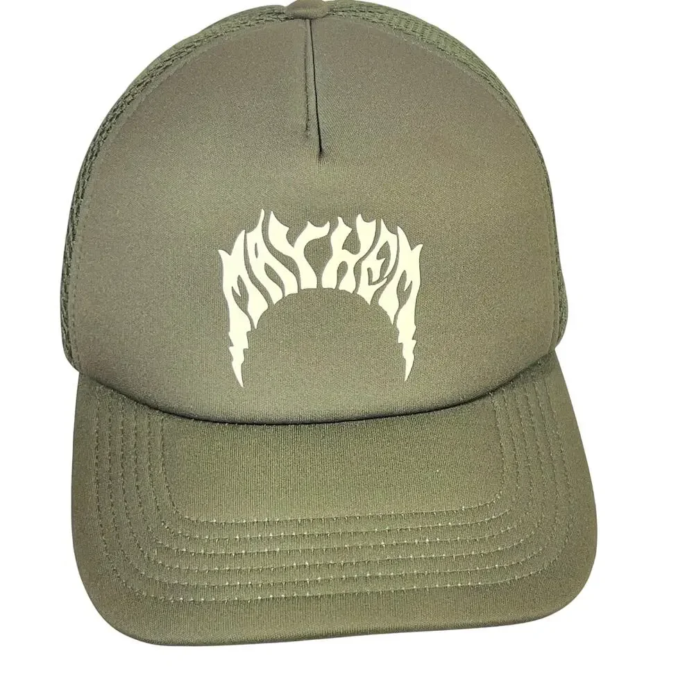 Lost Enterprises Lightning Mayhem Trucker Hat Dark Olive Military Green Snapback
